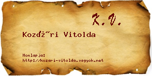 Kozári Vitolda névjegykártya